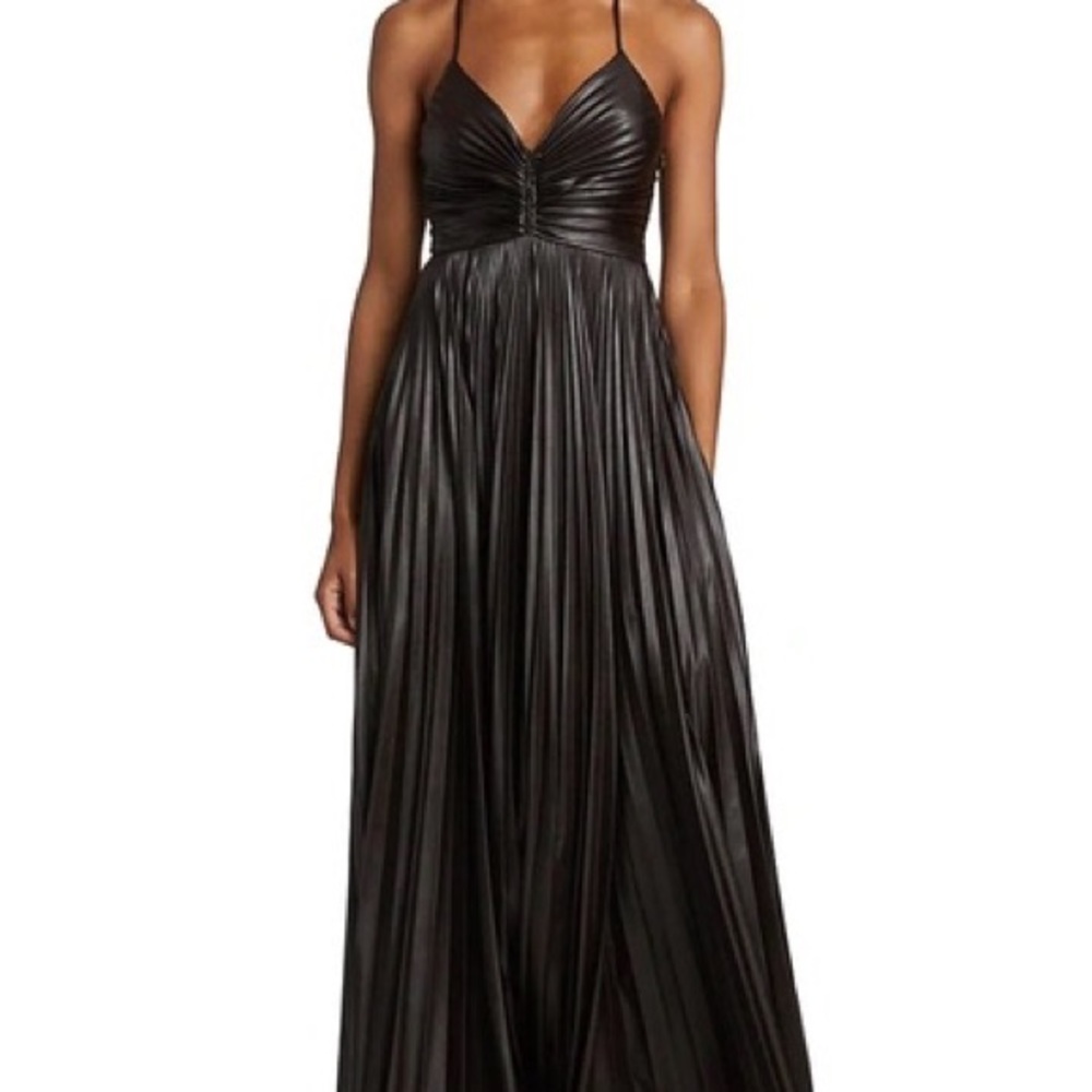 ALC Ariya Vegan Leather Brown Gown - Picture 3 of 10